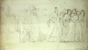 Las Furias Partiendo de Atenea, Apolo y Orestes, siglo XVIII de John Flaxman